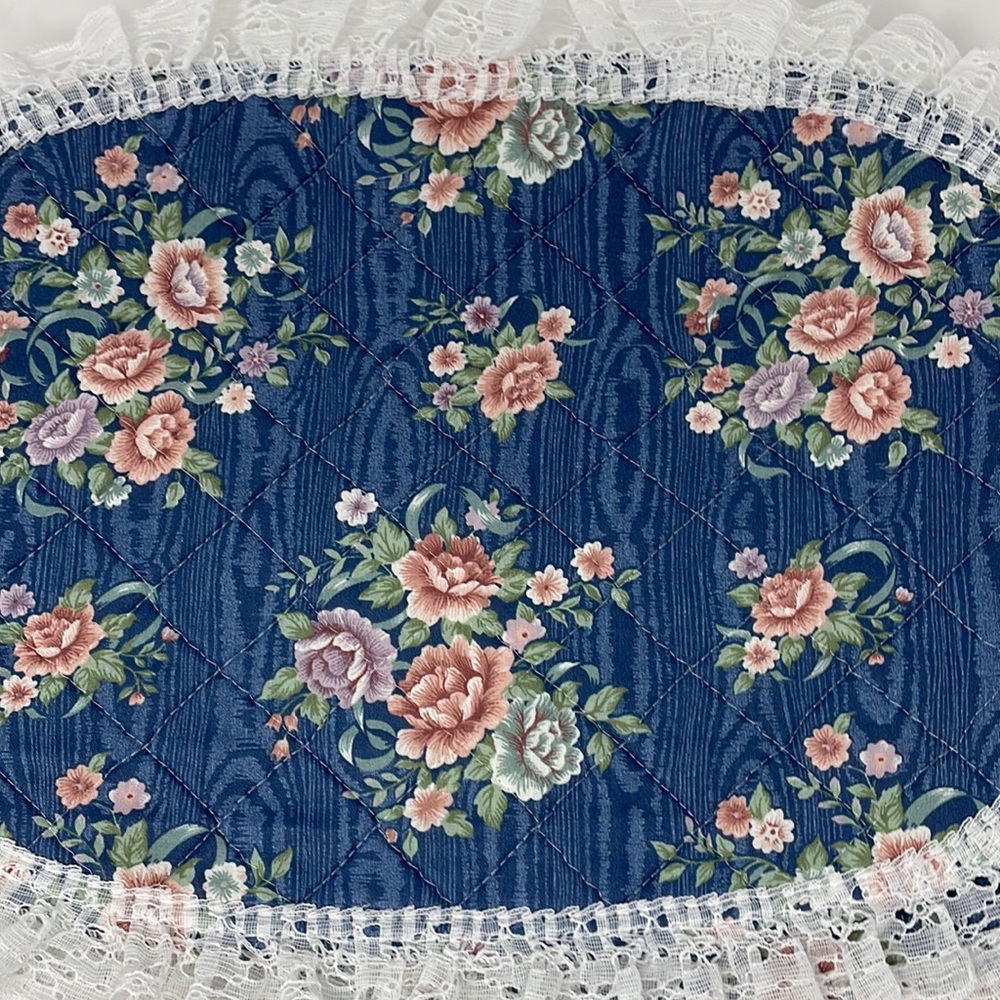 Vintage Quitting Floral Place Mats, Set of 6 - Picture 3 of 8